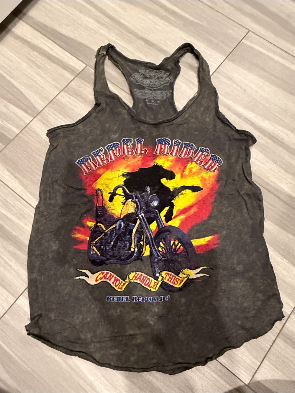 Black Graphic Racerback Tank
